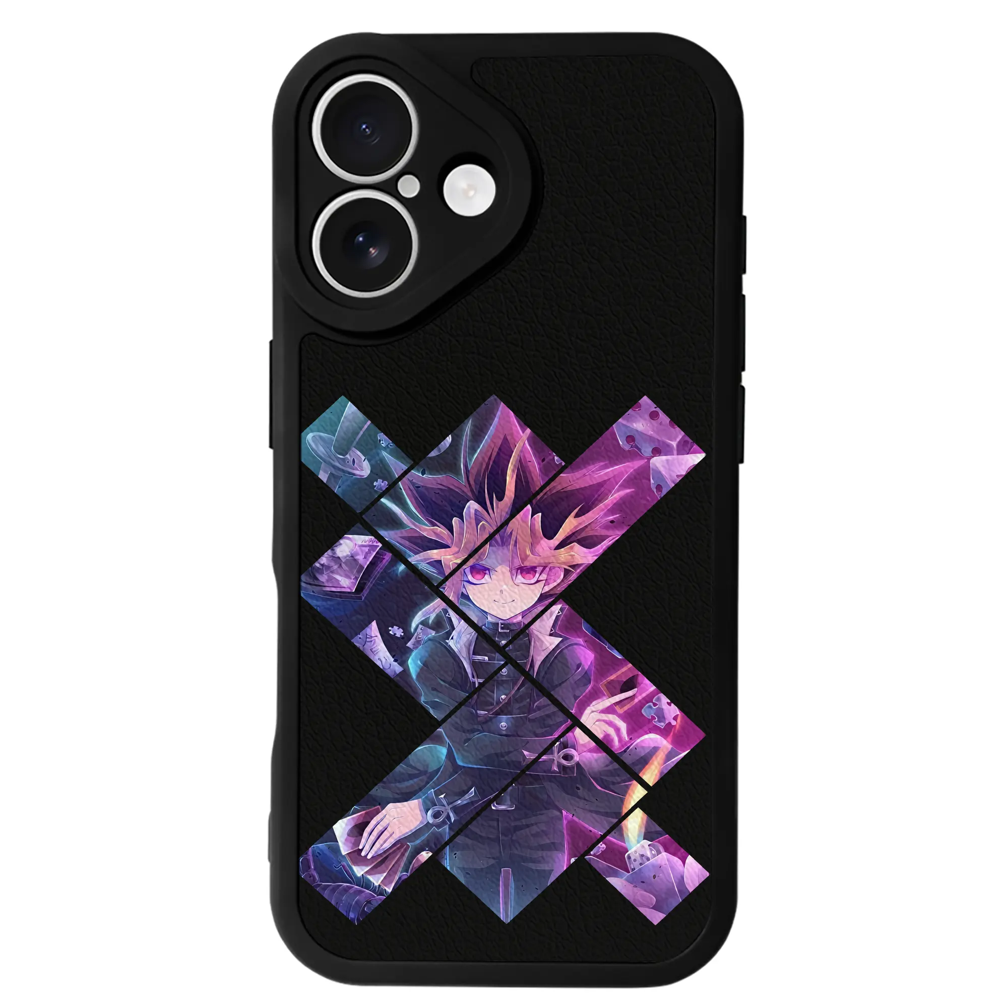 遊☆戯☆王 グッズ,武藤遊戯 - IPhone 16シリーズ対応 ・ シリコンスマホケース ・ レザー調 ・ 高精度フィット ・ 耐衝撃 ・ ワイヤレス充電対応 ・ 精密カット